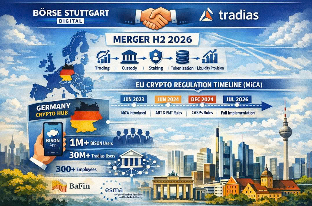 Börse Stuttgart hợp nhất tradias: Đức tăng tốc hạ tầng crypto theo chuẩn MiCA, định hình lại thị trường tài sản số EU
