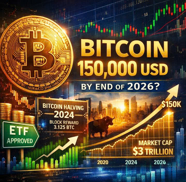 Bitcoin có thể đạt 150.000 USD vào cuối năm 2026? Phân tích chu kỳ Halving, ETF và động lực vốn hóa 3.000 tỷ USD