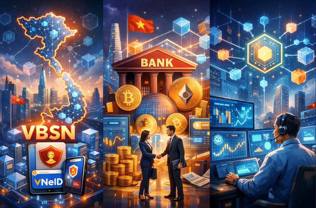 Việt Nam tăng tốc xây dựng Hạ tầng Blockchain Quốc gia và tái cấu trúc thị trường tài sản số: VBSN, VNeID và vai trò của ngân hàng thương mại